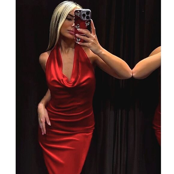 NWT ZARA VELVET MIDI DRESS - Picture 6 of 15